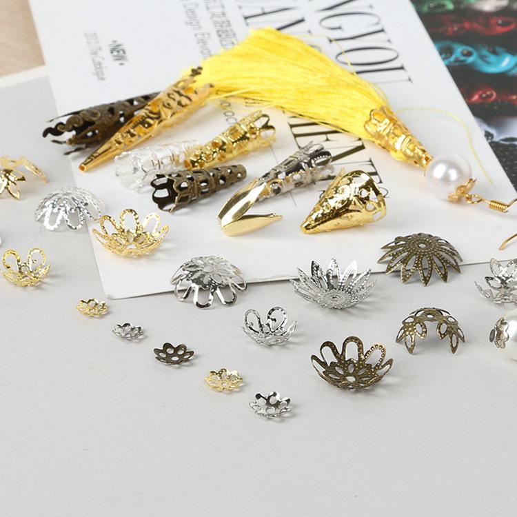 Handmade DIY Jewelry Materials: Stud Earrings, Bracelets, Necklaces, Spacer Beads, Flower Caps