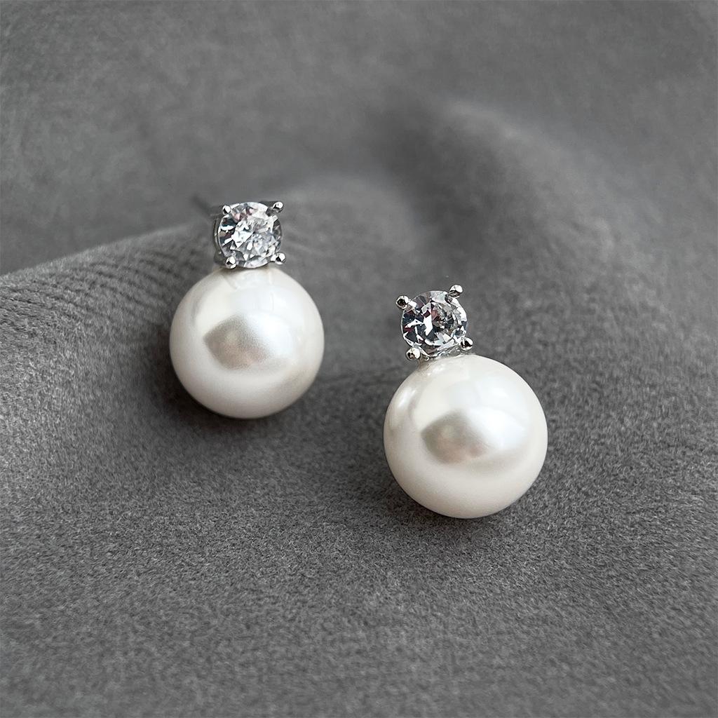 925 Silver Zircon Pearl Earrings: Elegant, Versatile, High-End Niche Design Earrings for Women