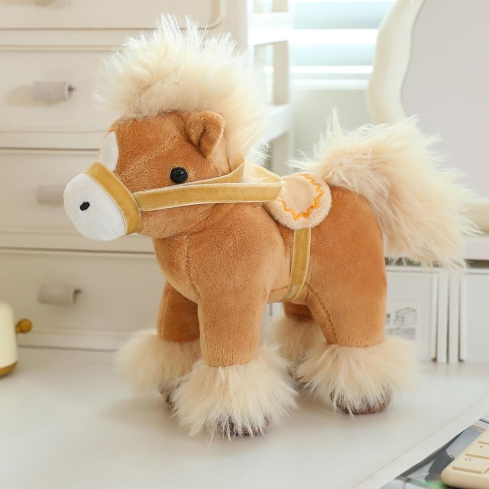 Cute 2026 Horse Plush Doll Simulation Zodiac Pony Figurine Horse Plush Toys  Birthday Gift