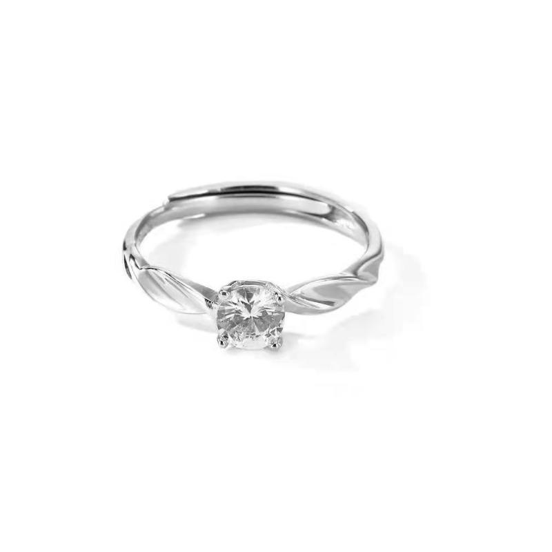 

Fashion Minimalist Design Women Ring with Brilliant White Cubic Zirconia Suitable for Wedding Party Daily Wear Elegant Gift Adjustable