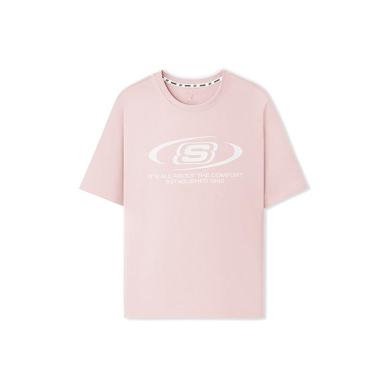 Skechers Solid Color Breathable Pullover Comfortable T-Shirt Unisex tops L226U105-01SX XS