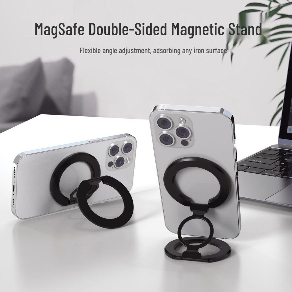 Ultra-Thin Double-Sided MagSafe Magnetic Phone Stand & Finger Ring for Apple 12-15