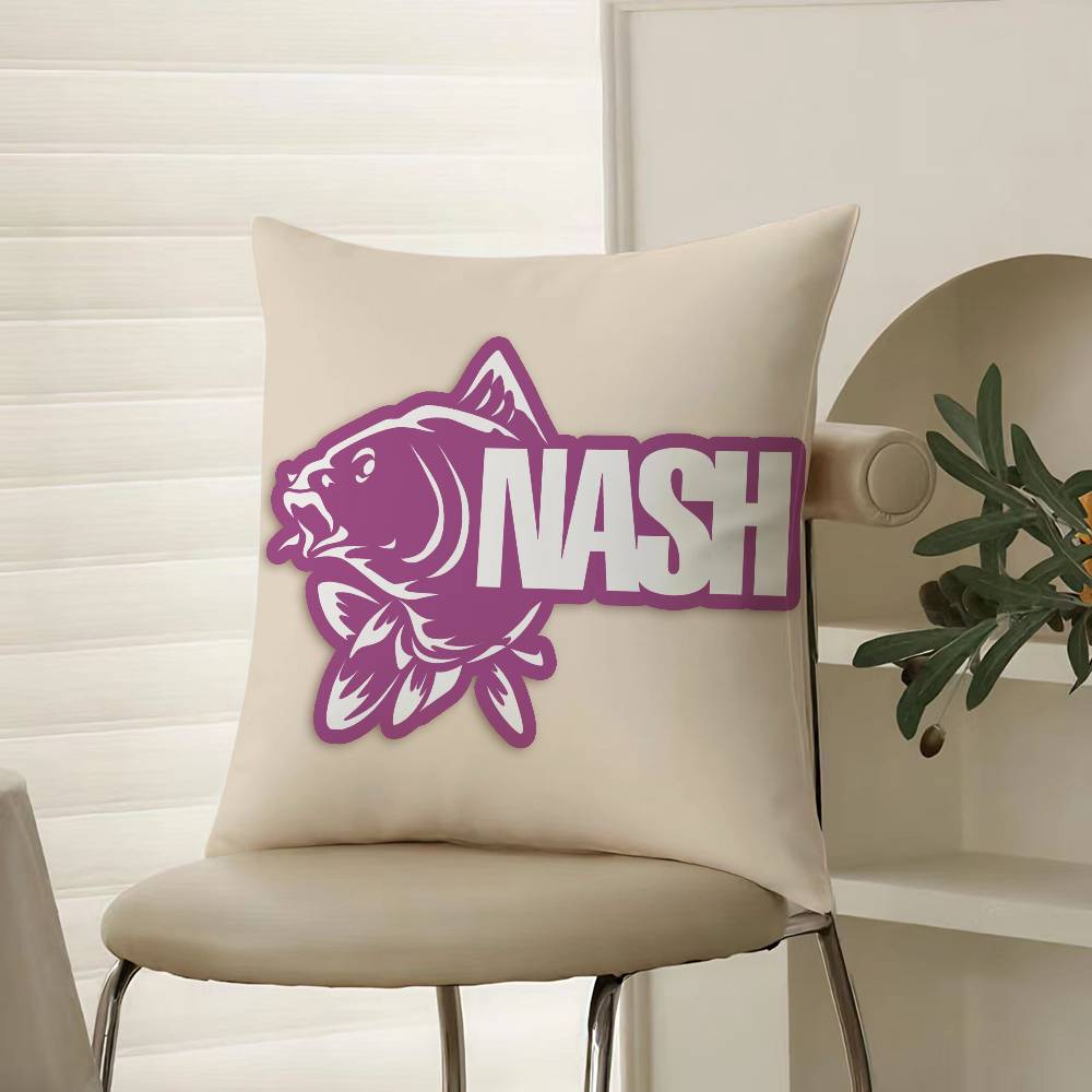 Classic Outdoor Field Fishing Prints Nash Pillow Case Comfort Sofa Bed Silky Elegant Invisible Zipper Decorative Cushion Cover
