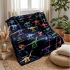 Dinosaur Skull Fantasy Landscape blanket Personalized Name Flannel Blanket Soft Cozy Plush Throw for Sofa Bed Lightweight Home Decor