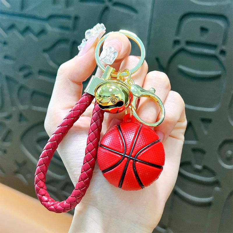 1/2Pcs Keyring Holder Creative Colorful Key Accessories Basketball Keychain 9 Colors Car Key Chain Plastic Ball Bag Pendant