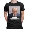 Trump Mugshot Never Surrender T-Shirt Uomo Cotone Unica Maglietta Girocollo Donald Tee Manica Corta Abbigliamento Taglia Grande