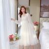Elegant Autumn Fairy Mesh Lace Dress - Gentle Forest Style Temperament