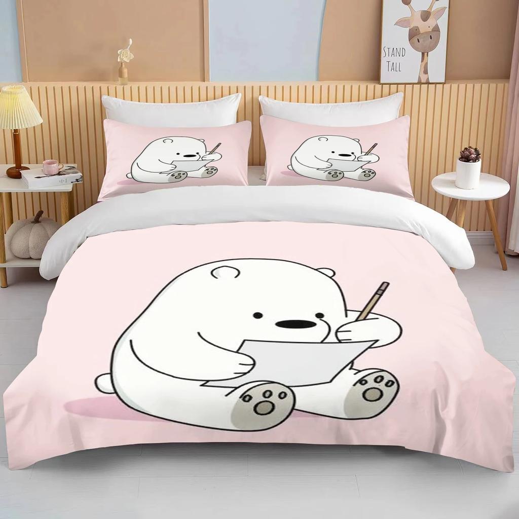 Bubu Dudu Cartoon Cute Bear Kawaii Christmas Gift King Twin Double Boys Bedding Set Microfiber or Polyester Duvet Cover Set