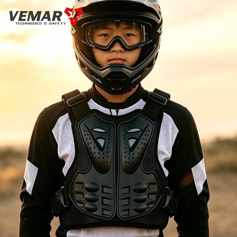 Kids Off-Road Motorcycle Armor Jacket Boys Girls Cycling Protection Gear Chest Back Shoulder Pad Suit