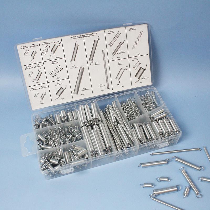 300pcs Spring Assortment Kit - 20 Sizes Galvanized Steel Compression/Tension/Extension Springs for Mechanical DIY Home Repairs