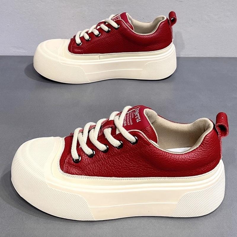 Plateau weiße Schuhe Damen Frühling und Herbst lässige Sportschuhe bequem und leicht Skateboardschuhe