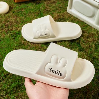 Printting Cute Bunny Women Slippers EVA Summer Indoor Soft Cartoon Rabbit Sandals Unisex Bathroom Anti-slip Outdoor Comfy Men Le