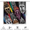 Abstract African Mask Design Shower Curtain Black Bathroom Decor Unique Pattern Art Print for Home Bath Accessories