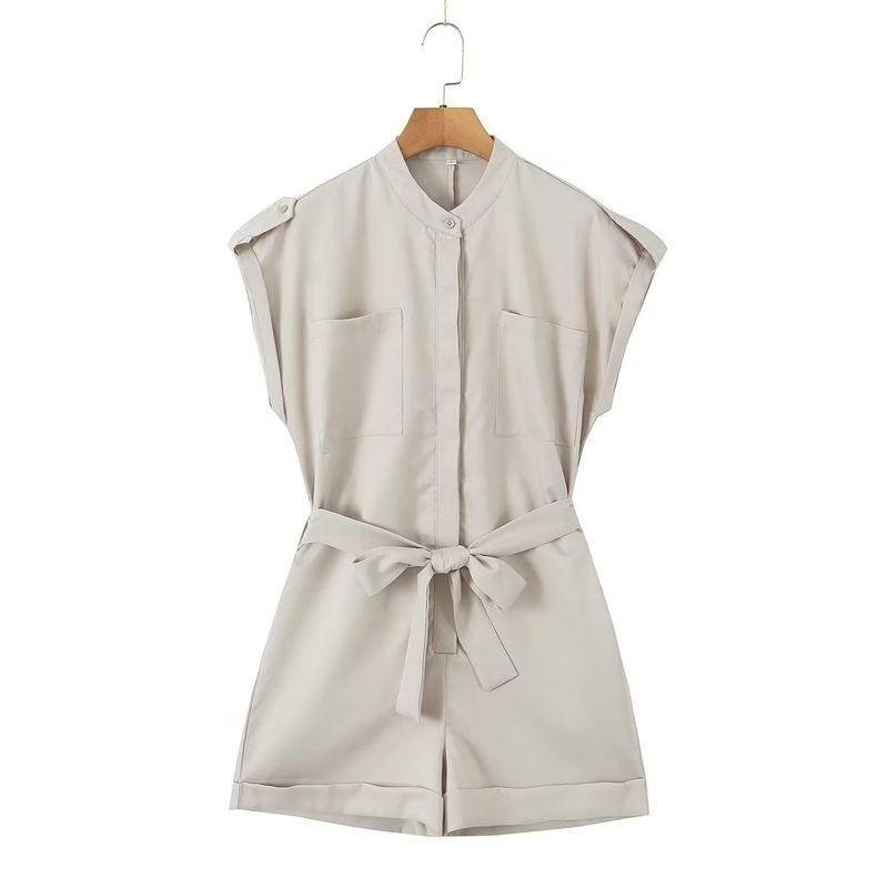 

Kaslead Casual Elegant Nipped Waist Shorts Parka Grey XS