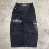Y2K Harajuku Hip Hop Wide Leg Denim Jeans High Waist Loose Fit Blue Cotton Straight Cut Pants Men