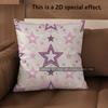 2D Bohemian Star Print Throw Pillow Covers Pattern Cushion Cover Suitable For Sofa Bedroom Car Pillow Cover