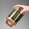 with Handle Airtight Canister Glass Food Container Kitchen Storage Bottles  for Tea Coffee Beans