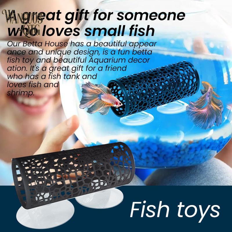 Hot 1/3/4 PCS 3D Printed Betta Fish Hide Cave Smooth Safe Edges Hollow Breathable Design For Aquarium Decoration Small Fish Tank