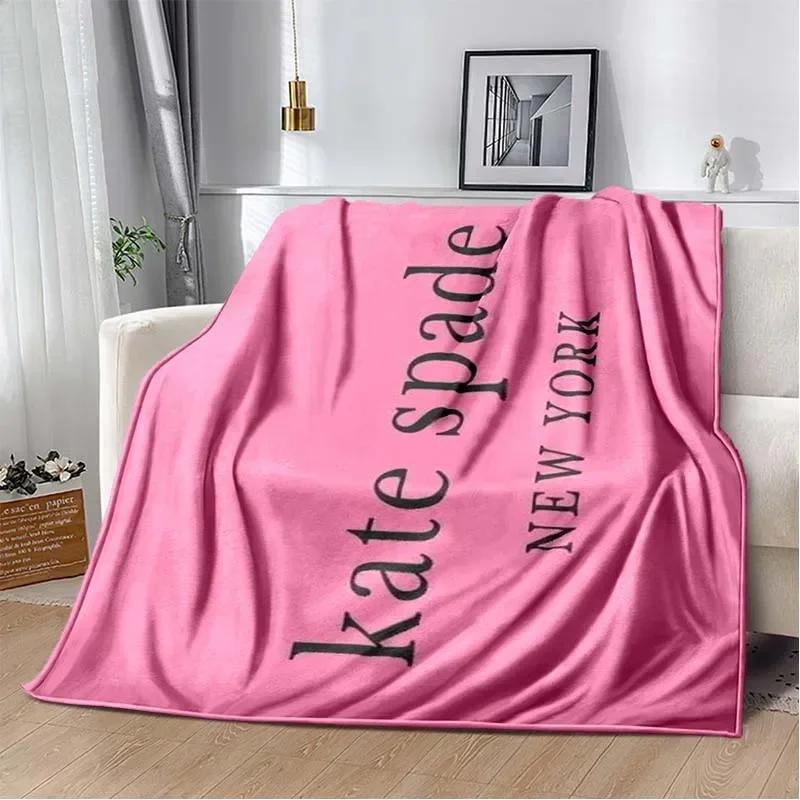 Fashion Brand Logo Ke-Kate-Spade-e Plush Blanket Home Sofa Bed Decoration Portable Picnic Gift Warm Blanket