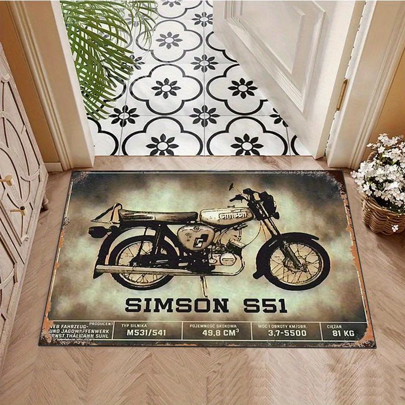 Simson Oldtimer Motorrad Teppich, geeignet für Wohnzimmer, Schlafzimmer, Spielzimmer, Computerraum und Heimdekoration.