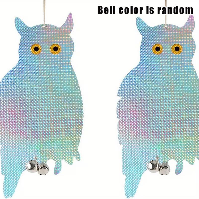 1/2/4/6 Stück Reflektierende Eule Falke Attrappe, Hängender Reflektierender Vogelabweiser aus Kunststoff, Windspiel zur Dekoration für Außenbereich und Garten