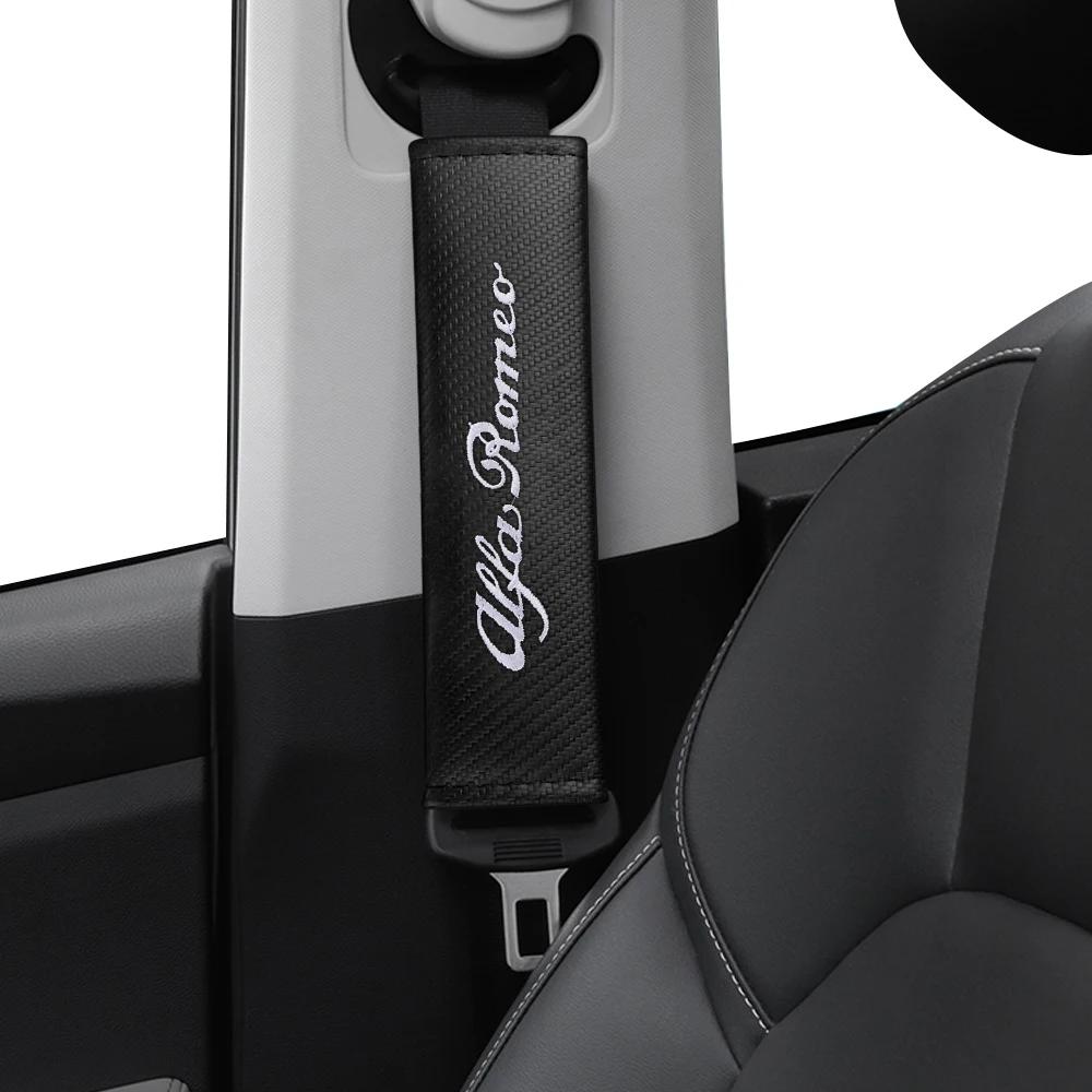Car Stickers For Alfa Romeo Car Shoulder Cover Cushion Seat Belt Pad Seat Belt Cover For Alfa Romeo Giulia 156 MiTo Stelvio Spor