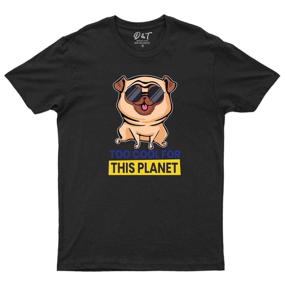 

Too Cool For This Womens T Shirt Funny Pug Youth Boys Girls Unisex Tee Top 4XL