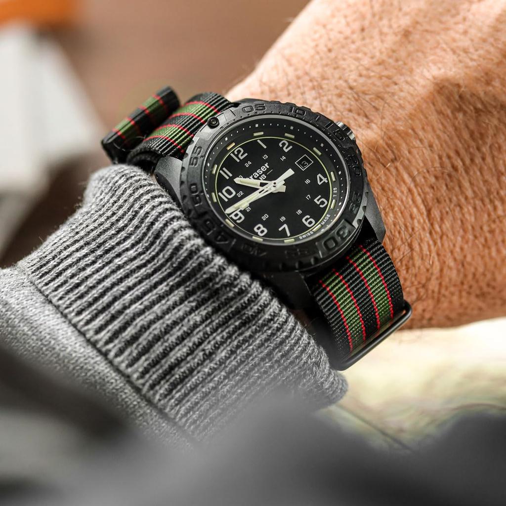 Geckota Vintage Bond 1973 British Military Nylon Watch Strap Black Buckle 22mm - -