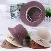 WTEMPO Spring Summer Solid Color Foldable Sunscreen Bucket Hats Wide Brim Travel Beach Breathable Bow Sun Hats