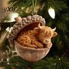 Festive Tree Decoration Forest Animal Acorn Hanging Ornaments Acrylic Christmas Decor with Holiday Home Ornament Squirrel Rabbit Pony Designs 2D Flat