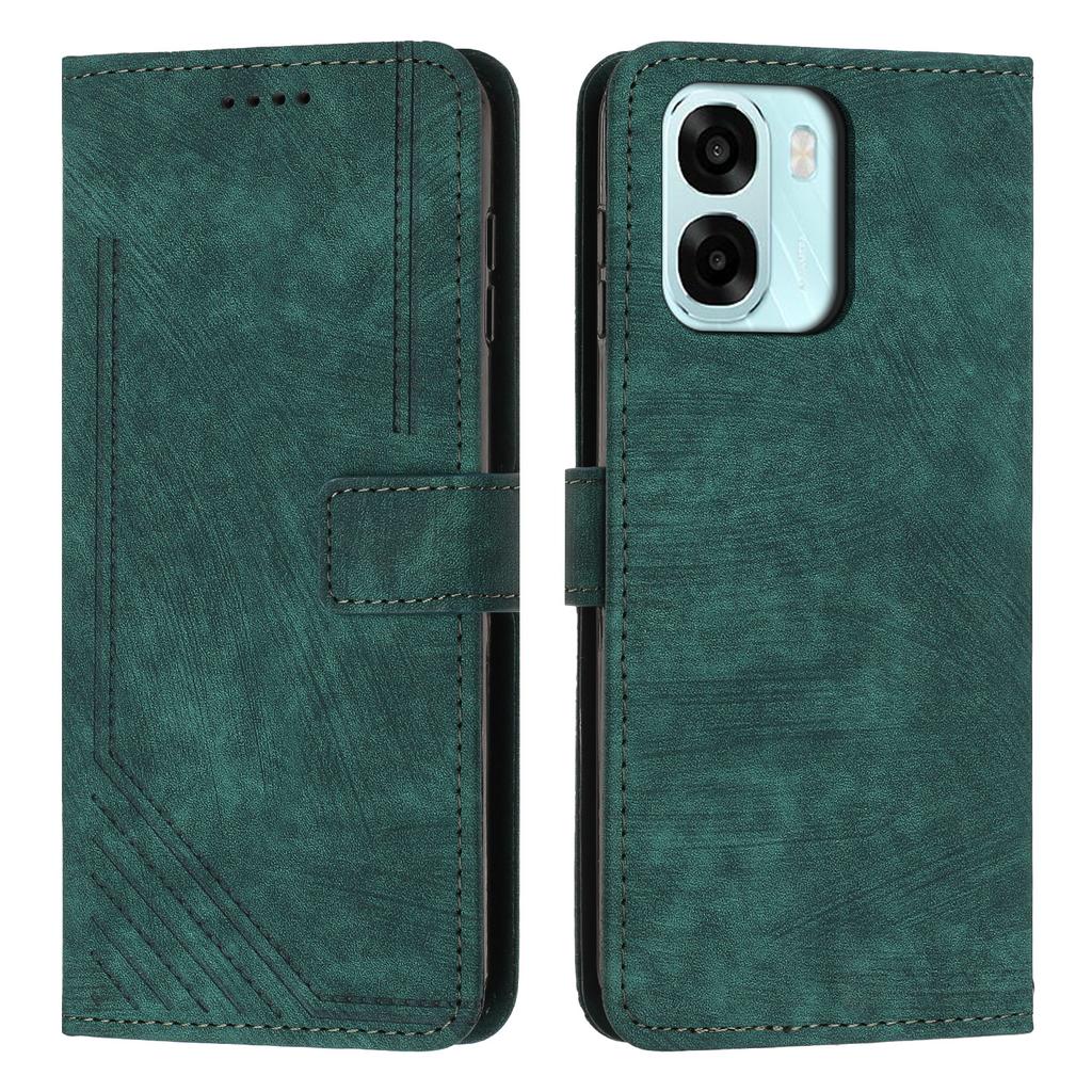 For Oppo A6x 4G/Oppo A6 5G/Oppo A6x 5G Stand Case Imprinted Lines Leather Phone Cover