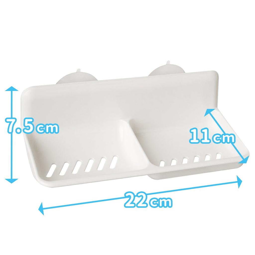 LEC Soap Dish Double Suction Cup Bathroom Accessory