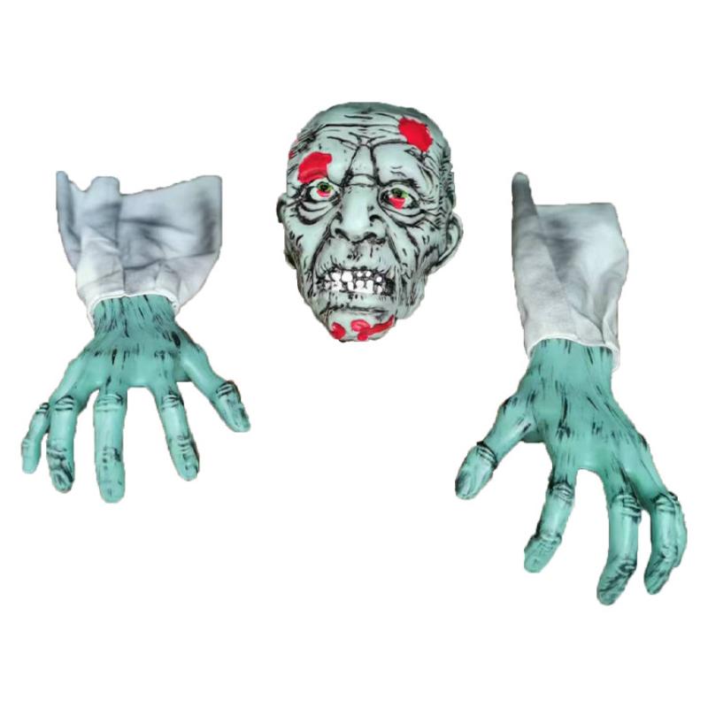 Zombie in the Ground Halloween Decor Set Terrifying Zombie Skull Insert for Lawn Haunted House Secret Room Scene Layout Props