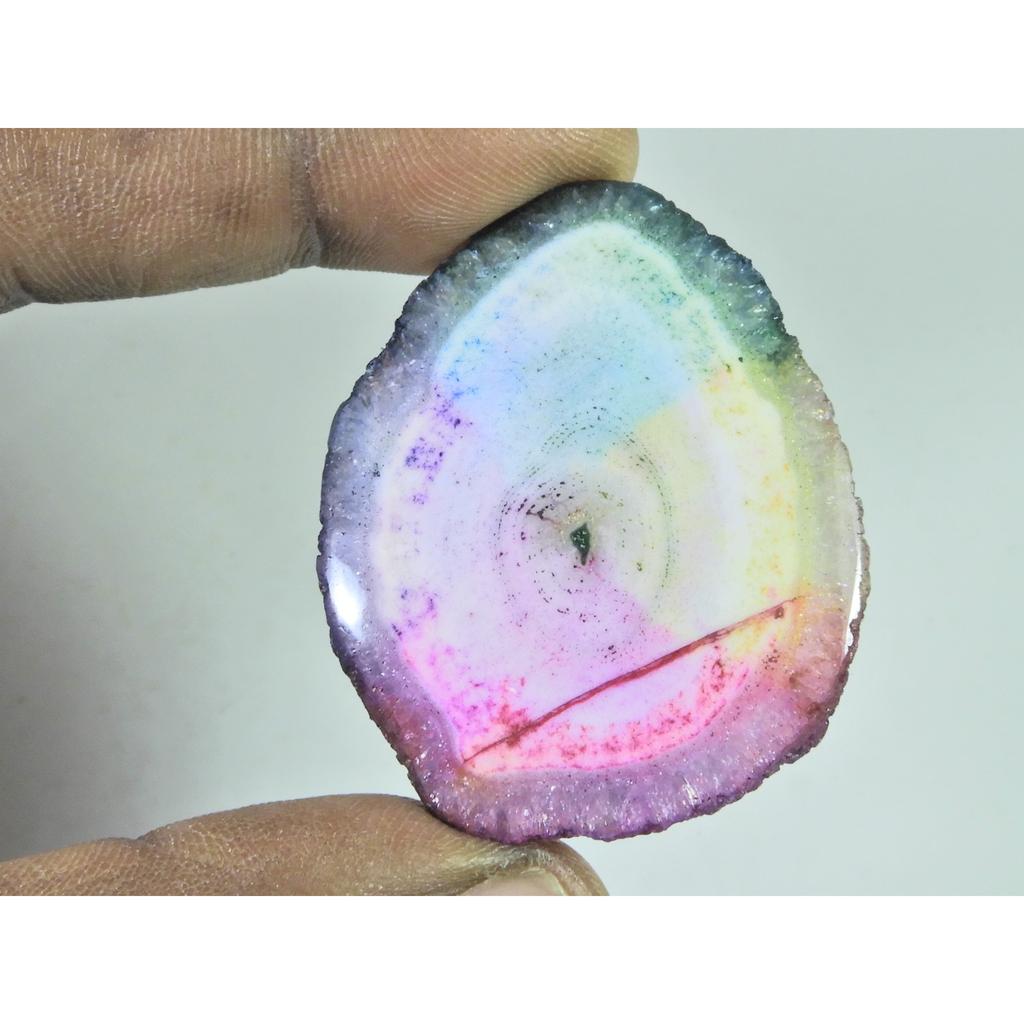 38X47X06MM Enhanced Solar Druzy Agate Fancy Cabochon Loose Gemstone 104Cts. B-354