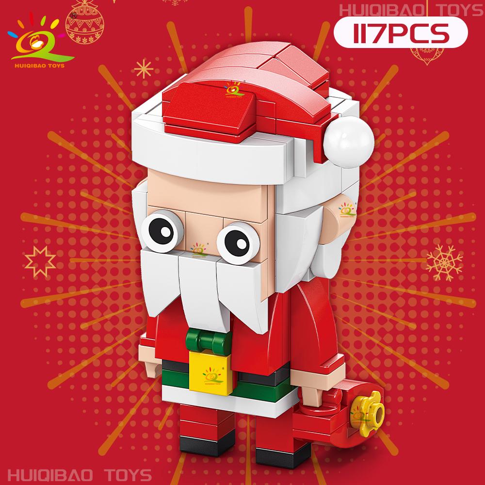 Non-Toxic Christmas 8In1 Santa Claus Tree Model Building Block Diy Elk Snowman Bricks Ornament Toys For Children Adult Gift