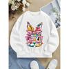 European Sizes Kids' Round-Neck Hoodie | Floral Pattern with Bright Colors, , Sportswear and Casual Wear, Soft and Comfortable,  Playful Design
