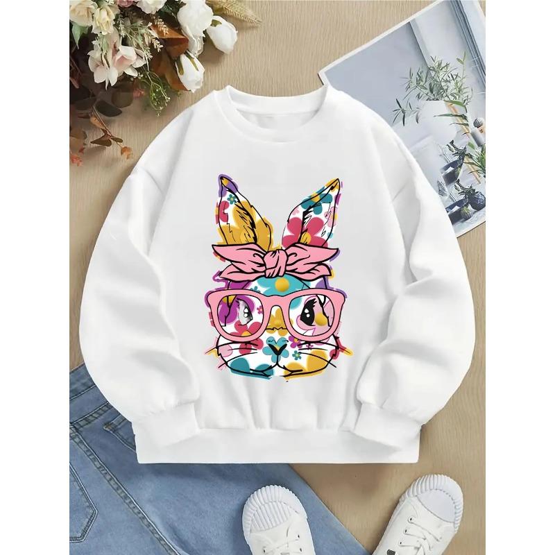 European Sizes Kids' Round-Neck Hoodie | Floral Pattern with Bright Colors, , Sportswear and Casual Wear, Soft and Comfortable, Playful Design