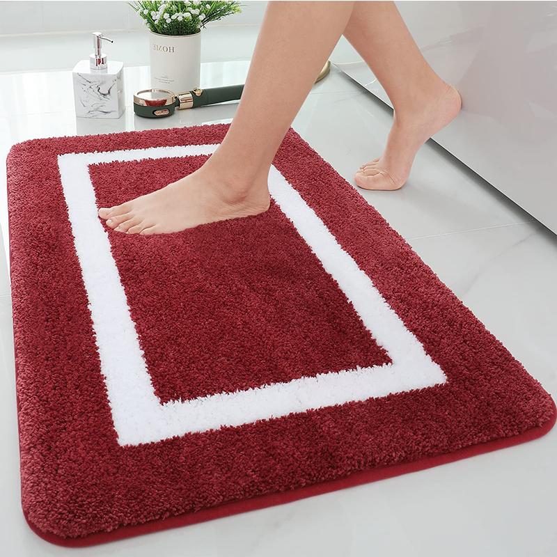 Kitinjoy Absorbent Bath Mat Bathroom Rug Shower Non-Slip Bedroom Wash Carpet Soft Thick Living Room Plush Foot Mat Floor Decor