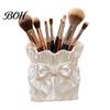 Eye Shadow Brush Case Satin Bow Bag Makeup Holder, 3D Printed Beauty Tool Organizer Holder for Desk, Large Bowknot Pouch Pencil Storage Container