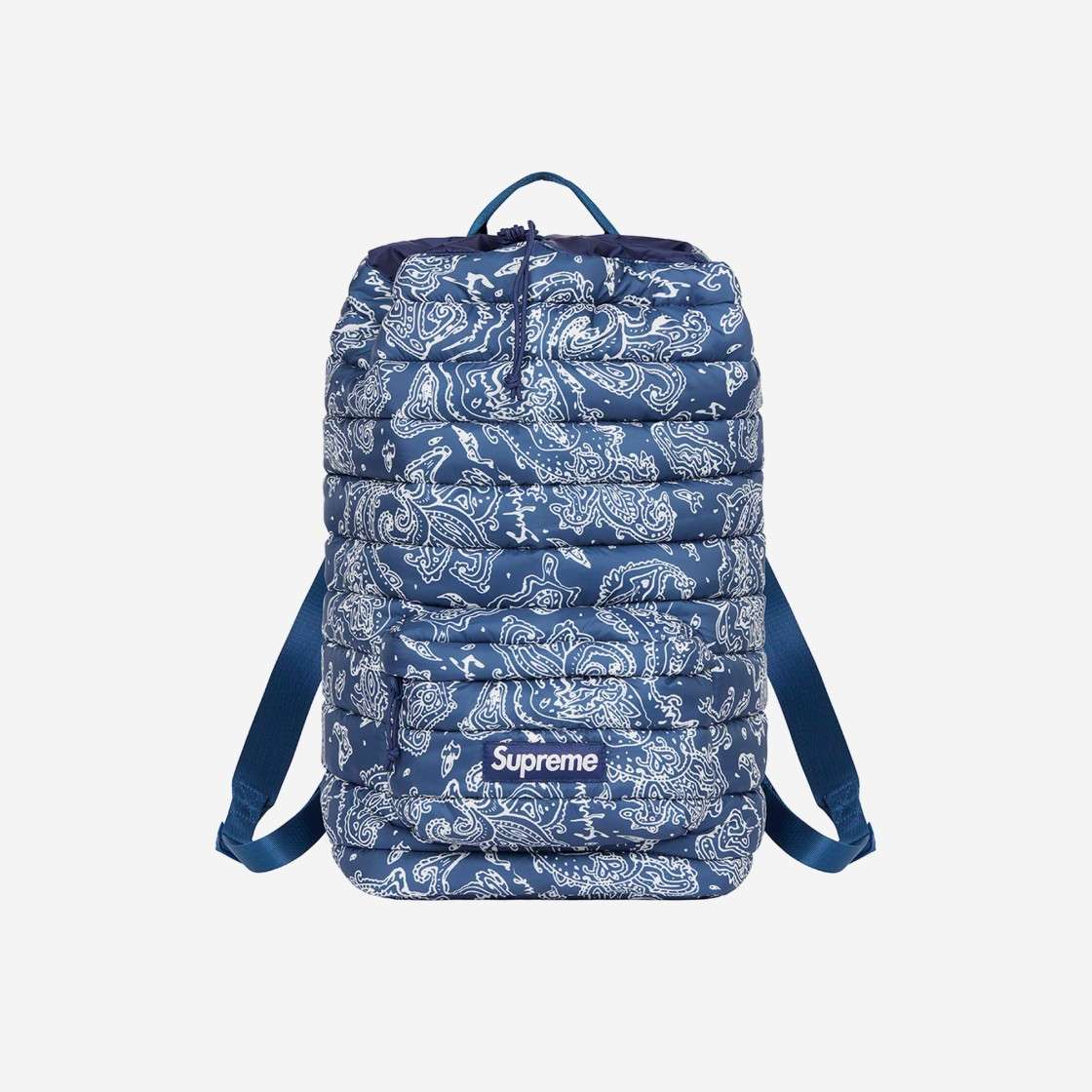 

Рюкзак Supreme Puffer Синий Пейсли 22FW -