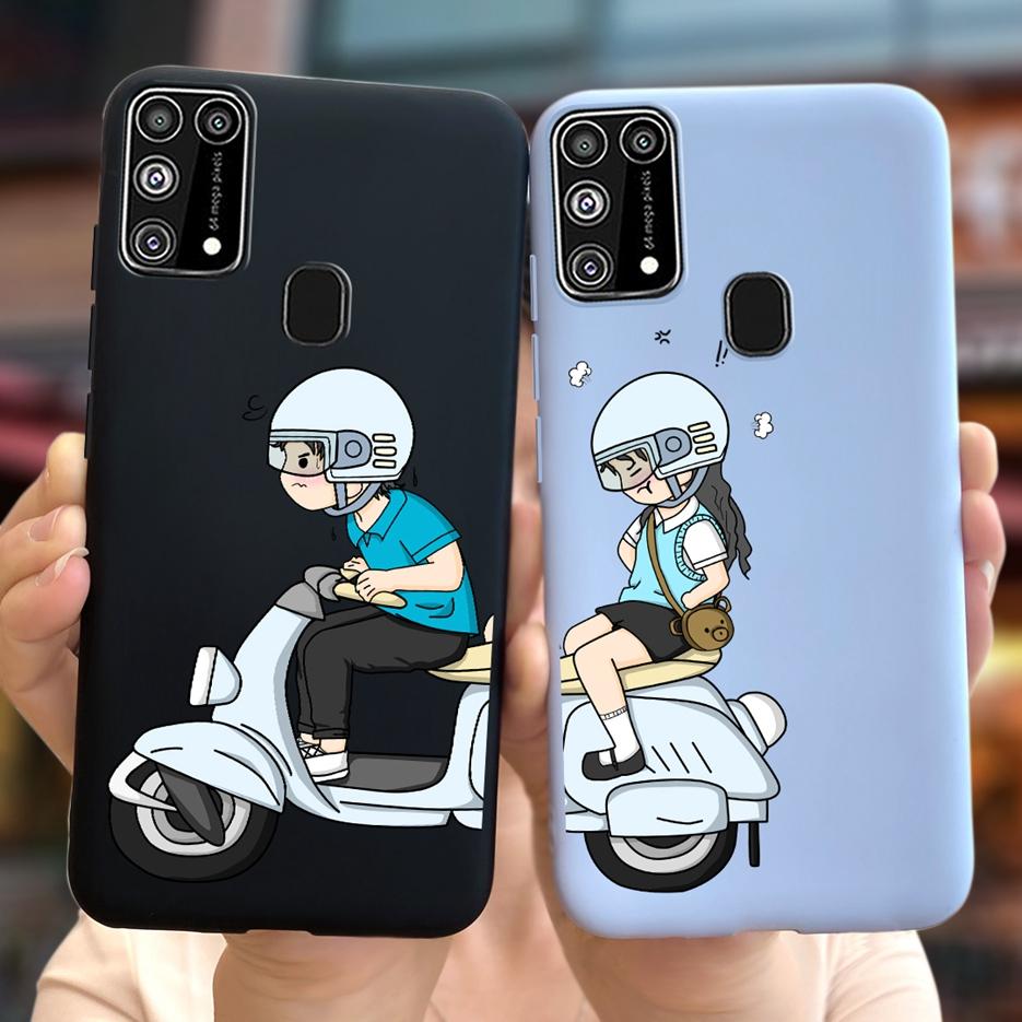 For Samsung Galaxy M31 Case SM-M315F Cute Bear Cartoon Painted Cover Phone Case For Samsung M31 M 31 GalaxyM31 Bumper Soft Funda