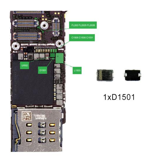 Backlight Repair Parts Diode + Filters IC Coil Full Kit for iPhone 5G/5S/6S/6