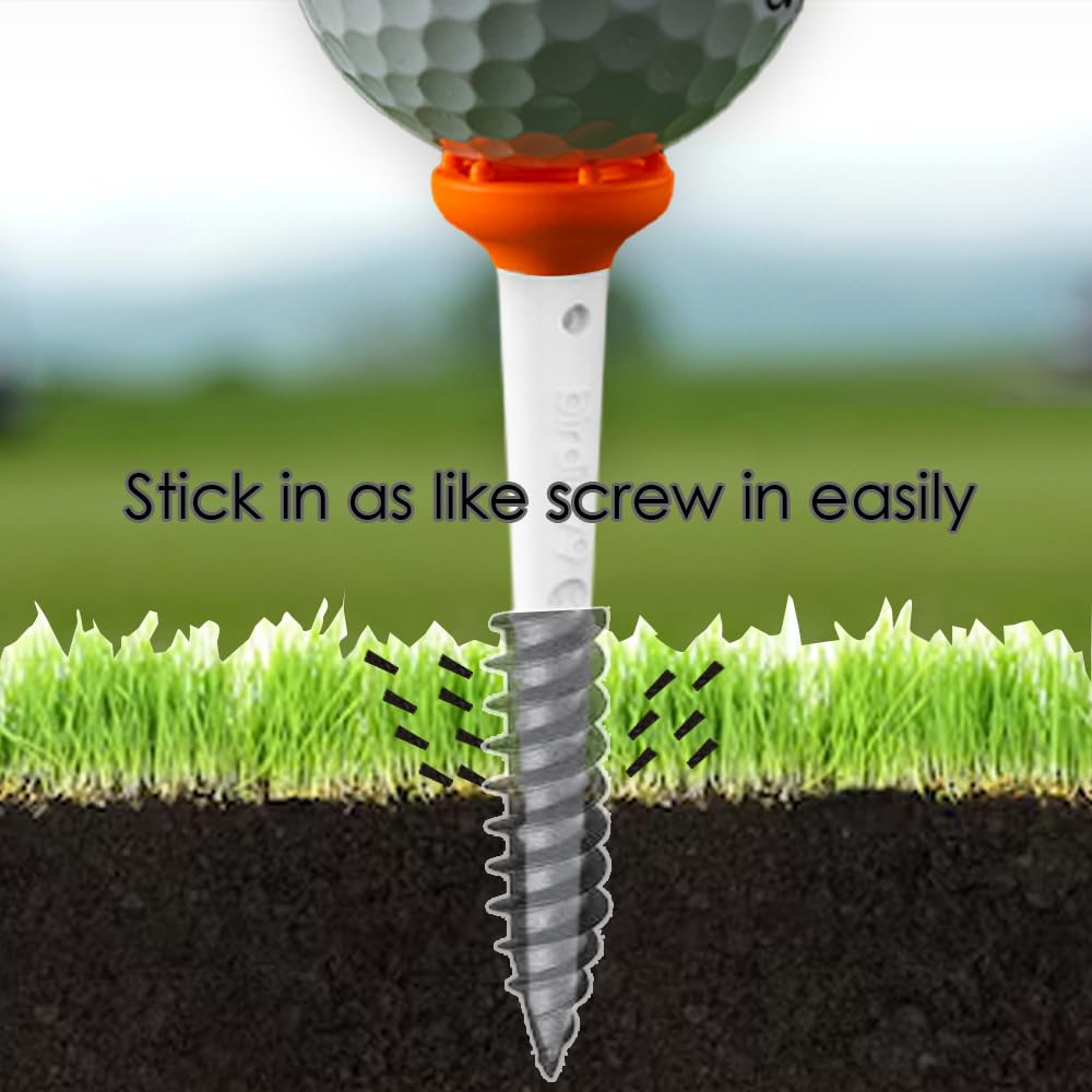Birdie79 Easy Golf Tee Set 30 Tees Per Available In 3 Vibrant with Magnetic Tee Adjustable Height Directional and Silicone Stoppers – Pack, Colors,
