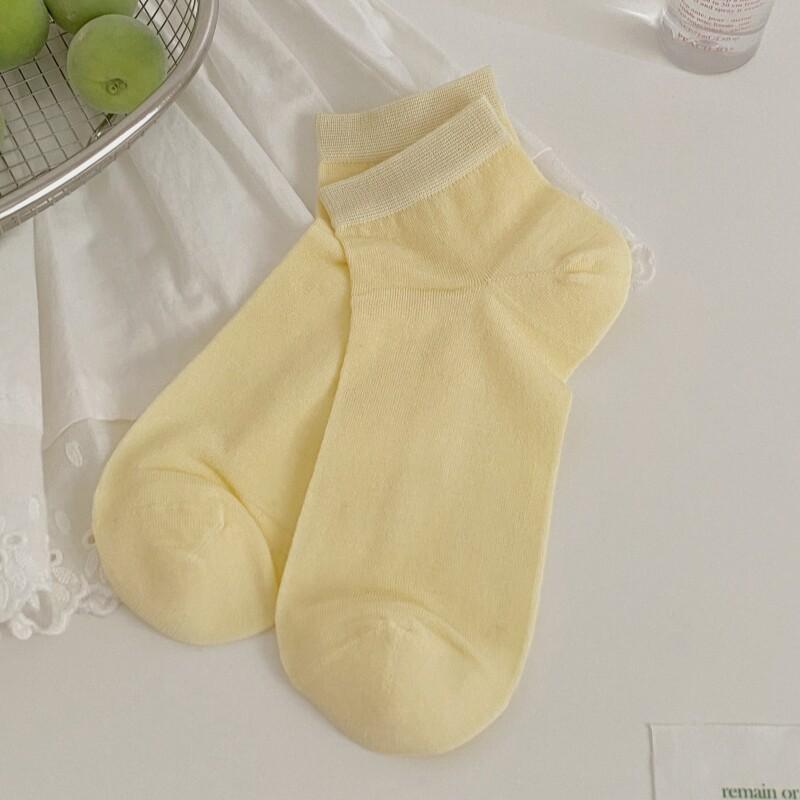 Maulbeerseide Socken Damen Sommer Dünn Atmungsaktiv Und Kühl Basic Socken Weich Wachsig Schweißabsorbierend Einfarbig Knochenlos Kurze Socken
