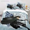 Nuovo Set Biancheria da Letto Anime L'Attacco dei Giganti Camera da Letto Morbido Copriletto Moderno Comodo Copripiumino per Bambini Coperta e Federa