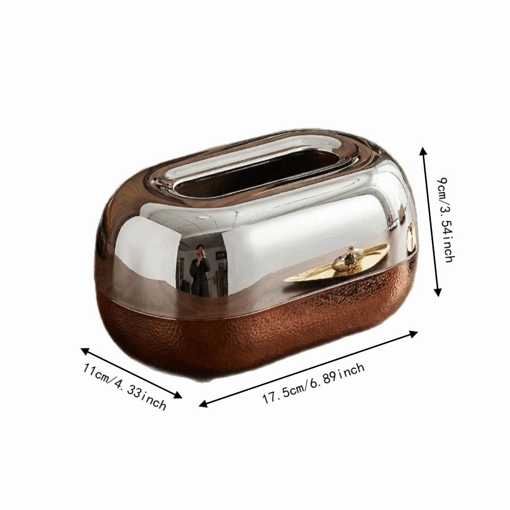 Mirror Surface Tissue Box Dispenser Wood Grain Tissue Organizer Tissue Box Restaurant