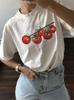Female T Shirts Fashion Graphic Women Clothing Fruit Tomato Print Women Short Sleeve Streetwear T-Shirts Tees Aesthetic Clothe
