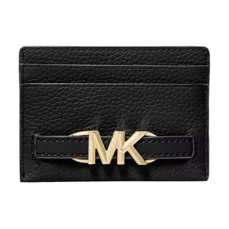 

Michael Kors MK Reed Gold Logo Multi-Slot Leather Card Holder Women Accessories Black 35S3G6RD3L-001 Black