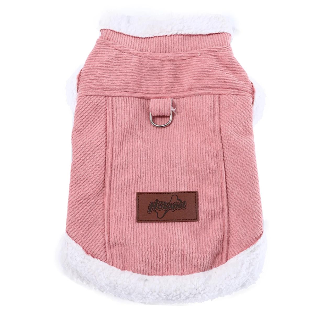 

Windproof Warm Dog Jacket Coat For Small Medium Dogs Autumn Winter Puppy Clothes Pet Clothing For Chihuahua Pug Cat Costumes XS розовый