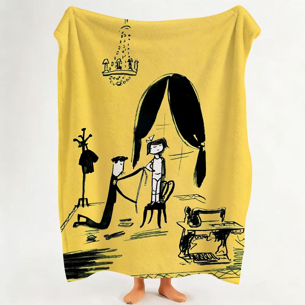 Cartoon M Madeline Throw Flannel Throw Blanket Suitable for Sofa Living Room Bedroom